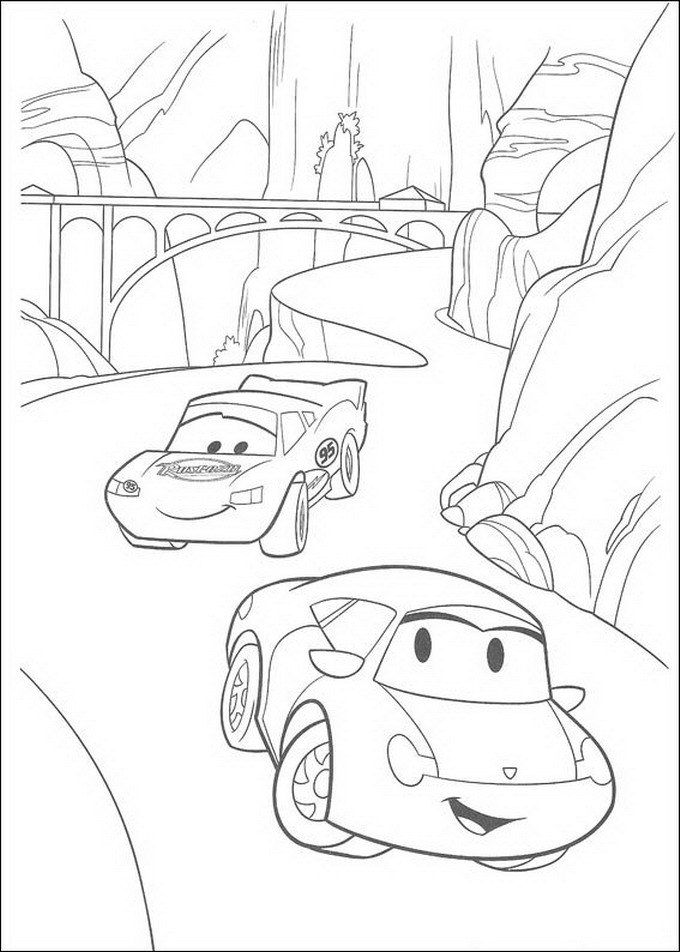 Plansa de colorat cu Cars pixar 109 12